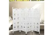 VI Oval Jali Solid Timber 4 Panel Space Dividing Screen