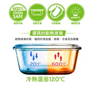 【美國康寧】Snapware 康寧密扣 圓形可拆扣玻璃保鮮罐- 720ml