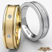 Round Diamond Mens Solid Ring Eternity Wedding Dome Band 14k Yellow Gold 0.16Ctw