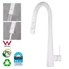 White 2-Mode Spray Pull Out Kitchen Mixer Tap Laundry Basin Sink Swivel Faucet