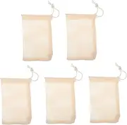 DINHEAROM 5pcs Sisal Fiber Natural Bath Soap Holder Exfoliating Soap Pouch for Body and Facial Use