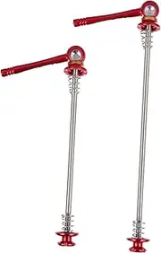 Outanaya Practical Bicycles Skewer 1 Pair Red Made of Titanium Alloy Quick Safe for Bike