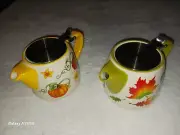 S/2 Temp-tations Seasonal 18-oz Teapot with Strainer - Harvest & Pumpkin Patch