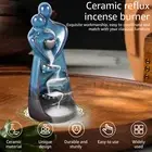 Incense Burner Ceramic Backflow Incense Burner Hugging Lovers Waterfall Incense◬