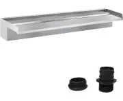E-ANG.W Pool Fountain Waterfall 304 Stainless Steel Pool Waterfall with Wider Water Flow Platform,Waterfall Spillway for Outdoor Patio Decorations(35.5 Inc