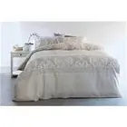 Double Bed Regal Damask Print Natural Beige Quilt / Doona Cover Pillowcase Set