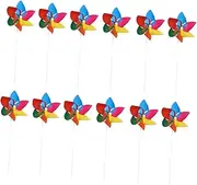 Kisangel 50Pcs Plastic Windmill Fun Early Educational Plaything for Design Lightweight for Learning and Creative Imagination
