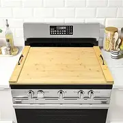 Gashell Noodle Board Stove Cover, Wood Top Cover with Handles, Stovetop Covers for Electric Stove, Gas Top(Bamboo) Brown 29.5x22x1.2inch (GSC-2212)