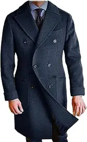 [Generic] Men's Winter Wool Long Coat Breasted Jacket