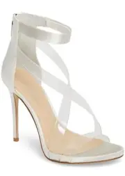 Imagine Vince Camuto Womens Devin4 Sandal 5 M Clear/Deluxe Satin