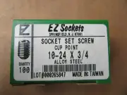 (100) EZ Sockets 10/24 X 3/4" Socket Set Screws Cup Point NEW!!! Free Shipping