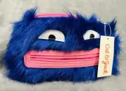 New With Tags Dark Purple/Blue & Pink Furry Monster Zip Pencil Pouch Cat & Jack