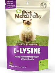 Pet Naturals Lysine for Cats, Chicken Flavor, 60 Chews - Immune and Respiratory Support for Cats - No Wheat or Corn - Vet Recommended