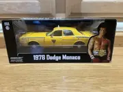 1978 DODGE MONACO TAXI YELLOW ROCKY III 1/24 DIECAST MODEL GREENLIGHT In Hand