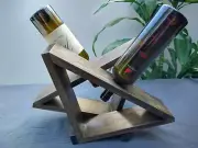 Table Top Wine Rack- 2 Bottle Holder- Stained and Laquered- Dark Espresso