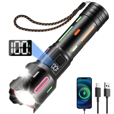 Rechargeable Flashlight 1000LM High Lumens LED Flashlight with 5 Modes, IPX4 ...