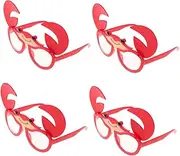 [AKOOSY] Funny Crab Glasses 4 Pack Hawaiian Party Sunglasses Unique Design for Photo Booth
