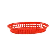 Plastic Oval Bread Baskets Large 27 x 18cm Set of 12 Red