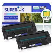 2PK Black CE505A 05A Toner Cartridge For HP LaserJet Pro 400 M401d M425dn M425dw