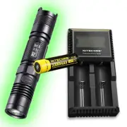 Nitecore P12 XM-L2 LED Flashlight 2015 Version w/D2 Charger & 2300mAh 18650