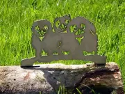 Cut Metal Rusty Baby Owls Bird Garden Home Yard Outdoor Lawn Fence Art Decor
