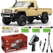 LEOSO 1/12 RC Crawler MN82 RC Car RC Rock Crawler RC Truck 4x4 with 3 Upgraded 1200mah Battery 2.4GHz Remote Control Truck 4WD Off-Road Pick-up Truck RTR 280 Strong Magnetic Motor