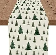Christmas Table Runner Christmas Tree 13 x 90 Inch Xmas Long Table Runner for Indoor Winter Holiday Home Kitchen Dining Table Decor