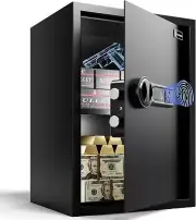 Biometric Safe Lock Box- (1.90 Cubic Feet) Fingerprint Safe for，withSilent Mo...
