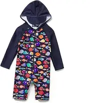 [ADAVERANO] Baby Boys Sunsuits UV50+ in One Piece Zip Front Swimwear with Hood