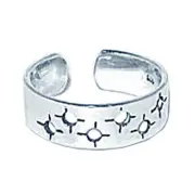BALI_SILVER *ART DECO* CUTOUT TOE RING #01__ NF_ 925 Sterling Silver