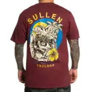 Sullen Clothing "PUESTAS" Mens tee Art Collective tattoo Maroon