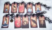 10-Halloween-Edgar Allan Poe-Nevermore-Handmade-Linen Cardstock-Gift-Hang-Tags