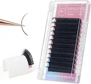 ANNAFRIS Volume Classic Eyelash Extensions 0.07 C Curl 8-15mm Mixed Length Matte Black Individual False Eye Lashes Extension Salon Use Natural Soft Fake Eyelashes Supplies (0.07 C, 8-15mm Mix)