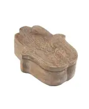 Thirstystone Etched Wood Hamsa Spice Box NWT