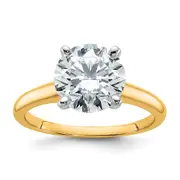 14k Two-tone 3 Ct. Lab Grown Diamond VS/SI+ G+ Round Solitaire Engagement Ring