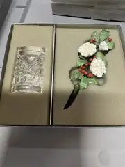 Waterford Crystal Jewels One Unique Winter Porcelain Flower With Vase