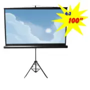 Brateck Standard Portable Tripod Projection Screen -100 ' 4:3 Viewing Size(WxH):