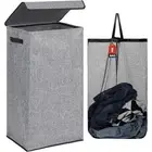 NWT ~ Large Gray Collapsible Laundry Hamper with Lid & Removable Mesh Bag