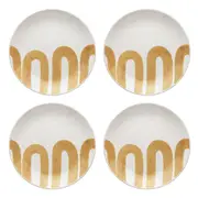 4x Ecology Nomad Stoneware Round Entree Serving Glazed Side Plate 21cm Amber