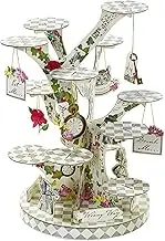 Talking Tables Alice in Wonderland Cake Stand, Beautiful Mother's Day Party Decorations Reusable Cakestand Table Centrepiece for Mad Hatter Afternoon Tea, Birthday, Baby Shower