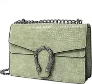 [QQZJ] Shoulder Evening Bag for Women - Snake Printed Chain Strap Clutch Small Purse