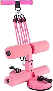 Sit Up Foot Holder, Suction Cup Core Trainer Equipment, Adjustable Sit-Up Assistant Compact Design, Perfect for Home Ab Workouts, Youth, Teens, Women, Girls, Boys, 23x20cm Pink Black