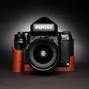 Handmade Leather Camera Half Case Bag Protective Covers Fit For Pentax 67ii
