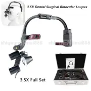 Dental Loupes With Light 3.5X420mm Magnifying Glass Binoculars Angle Adjustable