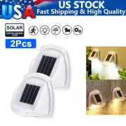 2PCS Solar LED Wall Lights Outdoor Waterproof Deck Light Stairs Fence Lamp IP65