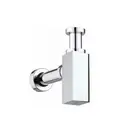 32 mm P Trap Square Bathroom Vanity Basin Pipe Waste Bottletrap - Solid Brass