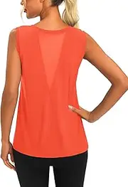 [Dawnrole] Women's Workout Tank Tops Sleeveless Lightweight Mesh Yoga Tops Athletic Gym Running Shirts