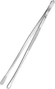 Stainless Steel BBQ Tongs Long Handle Kitchen Tweezers for Grilling Plating Serving Ergonomic Design Easy Cleaning Chef Plating Tools for Versatile Cooking