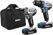 20-Volt Cordless Brushless Drill and Impact Combo Kit with 10" Storage Bag, (2)