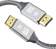 390HZ CUATU 10FT 3M Dp Displayport Cable 1.4 4K 144Hz, 2K 240HZ 280Hz to Display Port Cable 6Ft 8K UHD TV,PC Gaming Monitor VESA E-Sports HDR 10 32.4GB HDCP2.2 FREESYNC G-SYNC Expand (Silvery,6.56Ft)